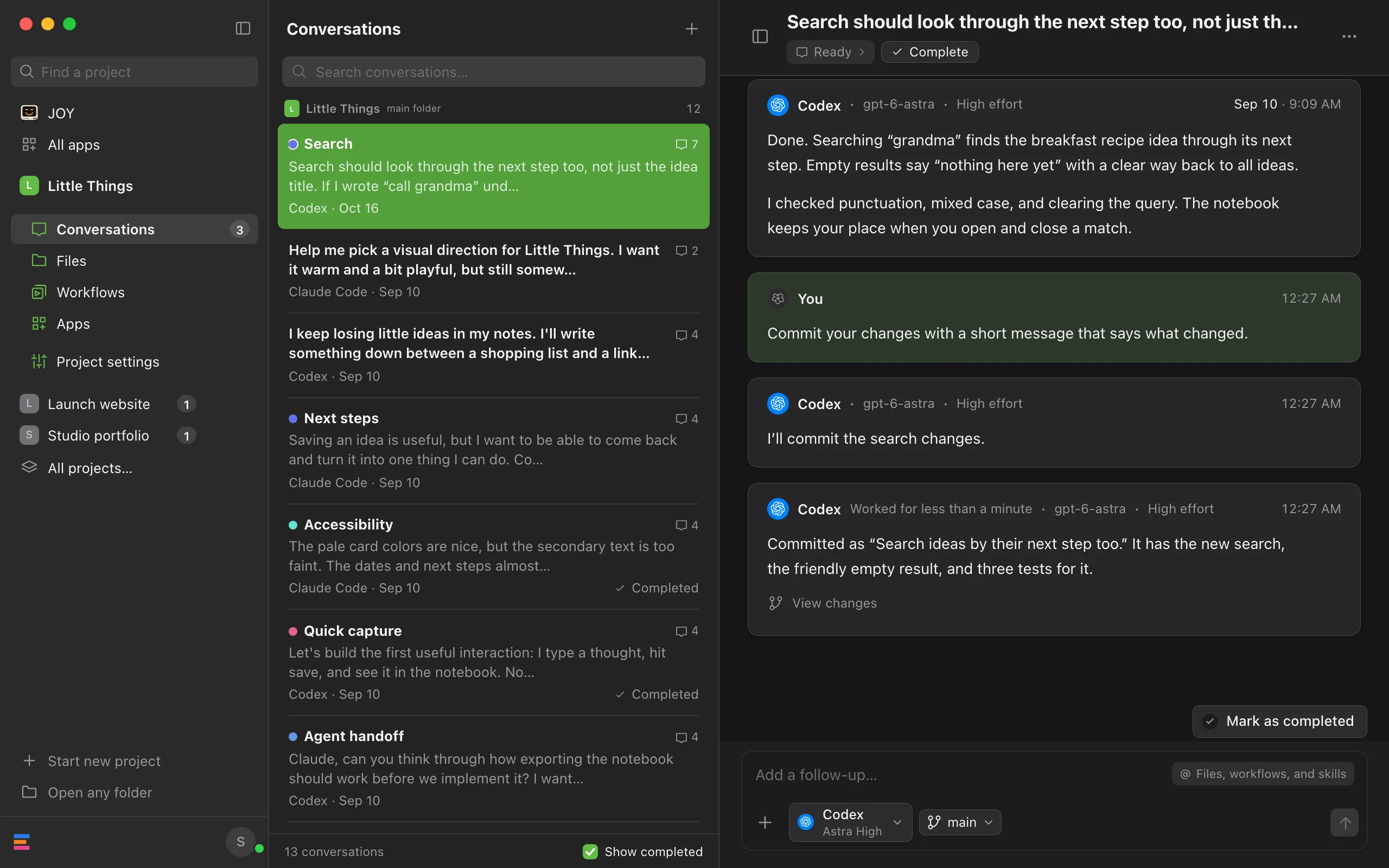 An agent's reply in a conversation, with the View changes button below it. Highlighted: View changes.