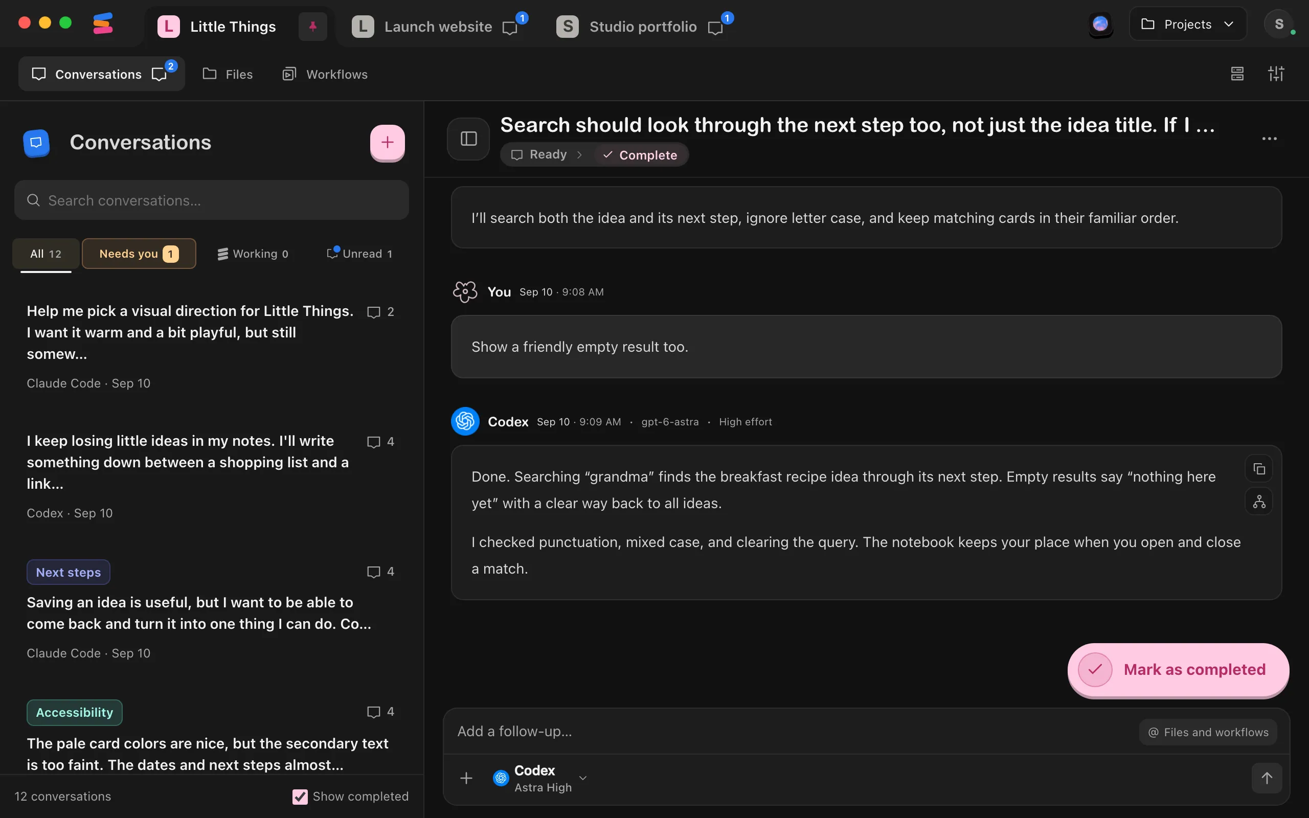 An agent reply with the pointer over it, showing the copy button in the reply's corner. Highlighted: The copy button.