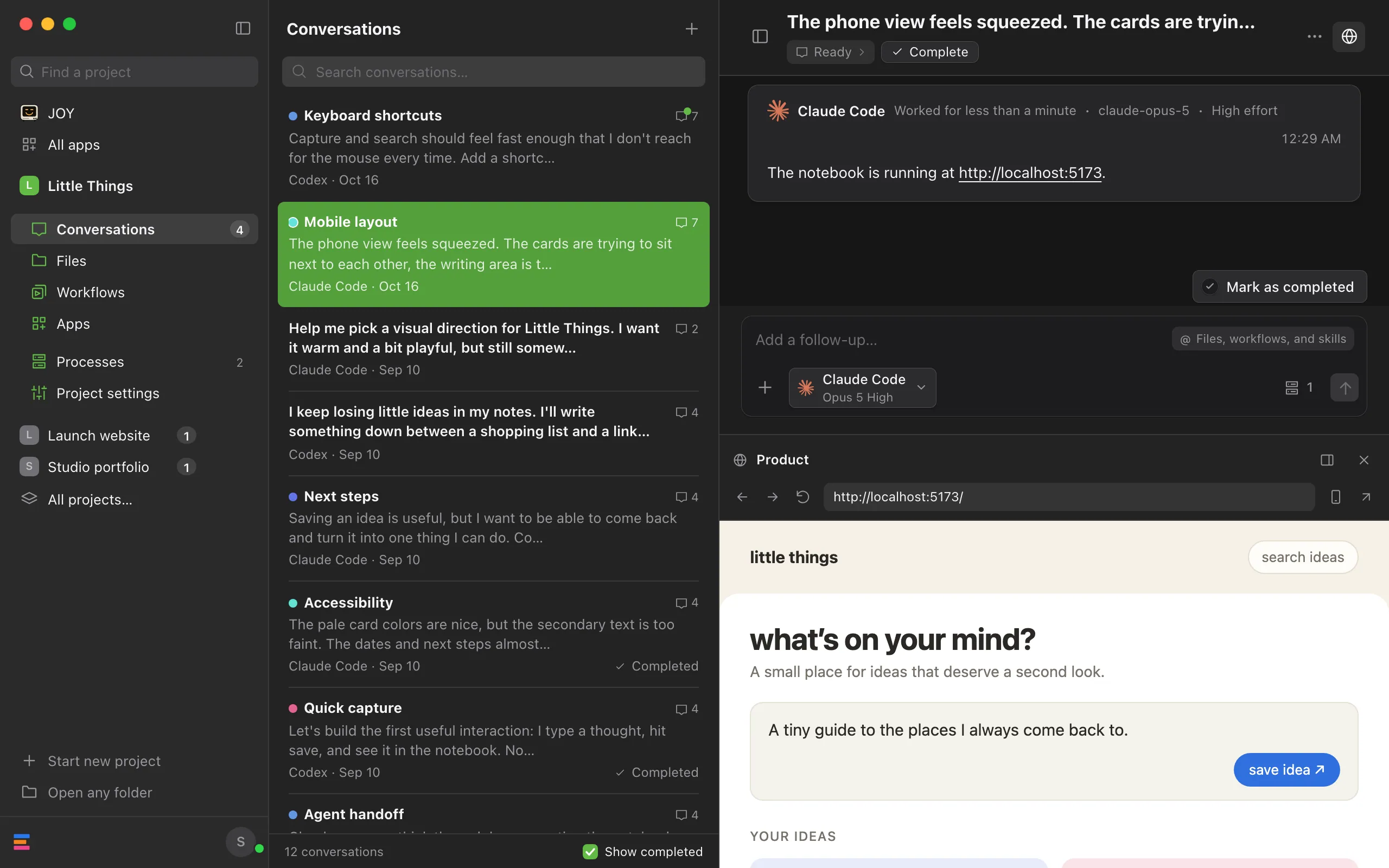 The process's conversation with the website shown in the product browser beside it. Highlighted: Product browser.